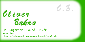 oliver bakro business card